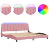 vidaXL sengeramme med LED uden madras Hanko 200x200 cm velour lyser&oslash;d
