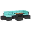 vidaXL Havesofa S&aelig;t 8 stk. Sort Poly rattan