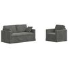 vidaXL Sofa S&aelig;t 2 pcs M&oslash;rkegr&aring; 158 x 78 x 80 cm Fl&oslash;jl