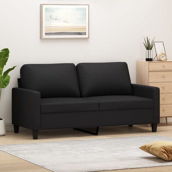 vidaXL 2-personers sofa 140 cm kunstl&aelig;der sort