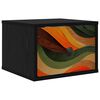 vidaXL V&aelig;gmonteret natbord BONN Sort eg 36 x 33 x 25 cm