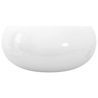 vidaXL håndvask rund keramik hvid 40 x 15 cm