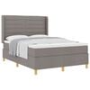 vidaXL Box spring seng med hovedg&aelig;rde Gr&aring;brun 140 x 190 cm Stof