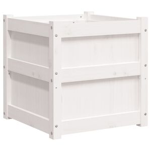 vidaXL plantekasse 50x50x50 cm massivt fyrretr&aelig; hvid