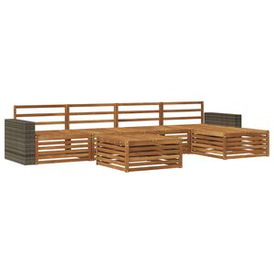 vidaXL Udend&oslash;rs sofagruppe 6 pcs Naturfarvet 79 x 79 x 37 cm