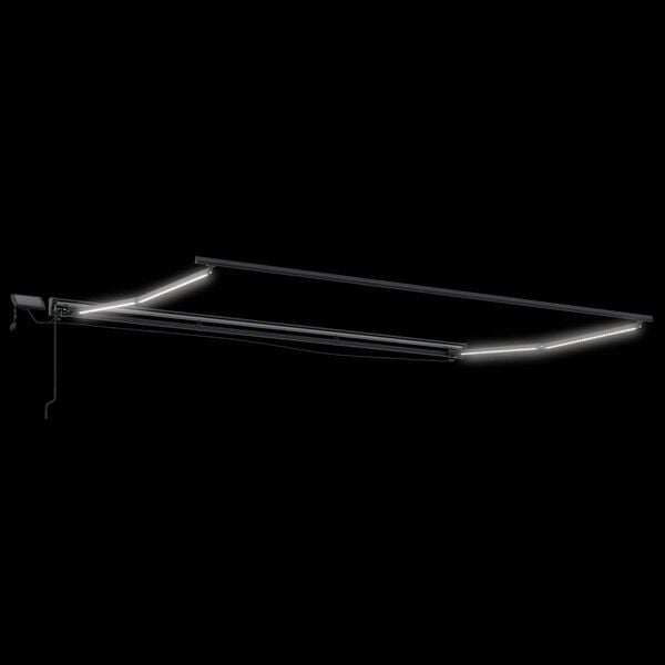 vidaXL Manuel markise-ramme med LED-lys Hvid 4 x 2 m