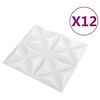 vidaXL V&aelig;gpaneler 12 pcs Origami Hvid 50 x 50 cm XPS Skum