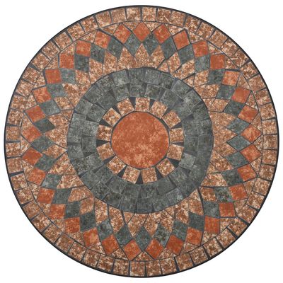 vidaXL bistrobord med mosaikdesign keramisk 60 cm orange/grå