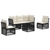vidaXL Havesofa S&aelig;t 6 stk. Sort polyrattan