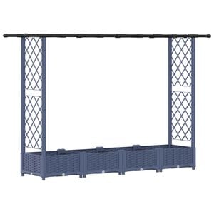 vidaXL H&aelig;vet Bed med Trellis og Tag Gr&aring; 203 x 40 x 121 cm PP