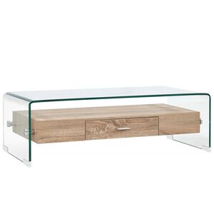 vidaXL sofabord 98 x 45 x 31 cm h&aelig;rdet glas transparent