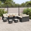 vidaXL Havesofa S&aelig;t 14 pcs Sort polyrattan