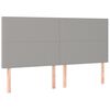 vidaXL sengegavl lysegr&aring; 160x5x118/128 cm stof