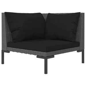 vidaXL havesofa med hynder halvrundt polyrattan
