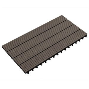 vidaXL Terrasse Flise 6 stk. M&oslash;rk Brun 60 x 30 cm WPC