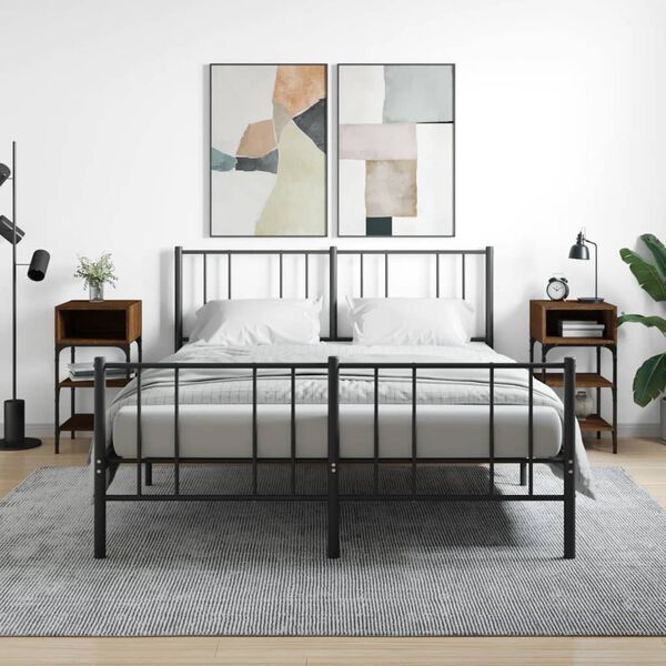 vidaXL sengeborde 2 stk. 35x34,5x70 cm brun egetræsfarve