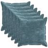 vidaXL Pudebetr&aelig;k 6 pcs HOUTEN Bl&aring; 55 x 55 cm Chenille Stof