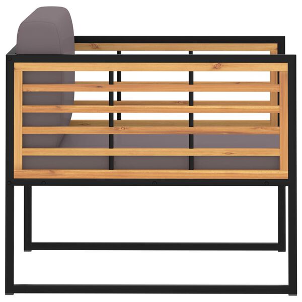 vidaXL havestole med hynder 2 stk. massivt akacietræ mørkegrå