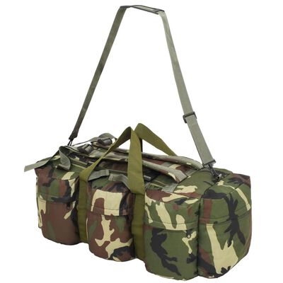 vidaXL duffelbag i 3-i-1 army-stil 90 l camouflage