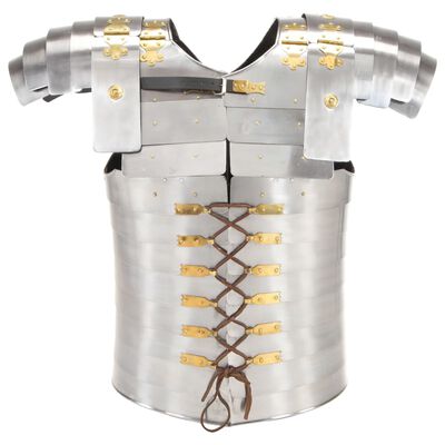 vidaXL romersk ridderharnisk til rollespil stål sølvfarvet