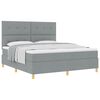 vidaXL Box spring seng med hovedg&aelig;rde Lysegr&aring; 180 x 200 cm Stof