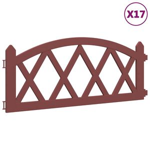 vidaXL gr&aelig;skanter 17 stk. 10 m PP r&oslash;d