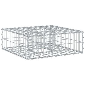 vidaXL Gabion h&oslash;jbed 60 x 60 x 20 cm Galvaniseret st&aring;l S&oslash;lv