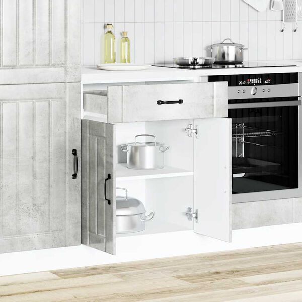 vidaXL k&oslash;kkenunderskab Lucca konstrueret tr&aelig; beton gr&aring;