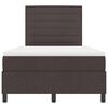 vidaXL Box spring seng med madras med LED M&oslash;rkebrun 120 x 190 cm Stof