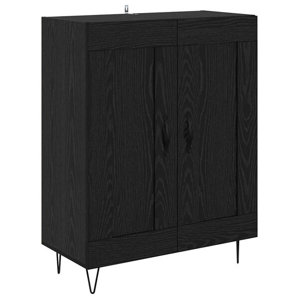 vidaXL Sideboard Sort eg 69,5 x 34 x 90 cm Ingeni&oslash;rt tr&aelig; og jern