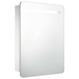 vidaXL badev&aelig;relsesskab med spejl + LED-lys 60x11x80 cm