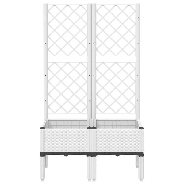 vidaXL plantekasse med espalier 80x40x142 cm PP hvid