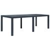 vidaXL havebord 220 x 90 x 72 cm plastik rattanlook antracitgr&aring;