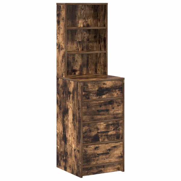 vidaXL Highboard med skuffe R&oslash;get eg 40 x 41 x 135 cm Konstrueret tr&aelig;