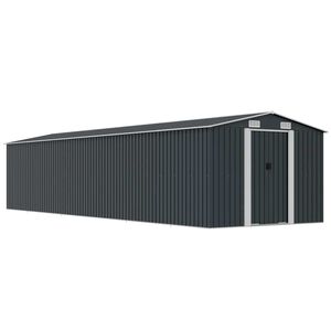 vidaXL haveskur 257x779x181 cm galvaniseret st&aring;l antracitgr&aring;
