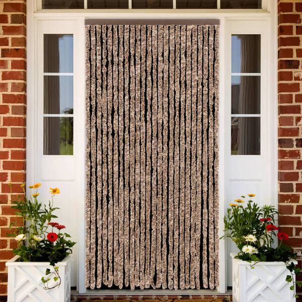 vidaXL flueforh&aelig;ng 100x230 cm chenille beige og m&oslash;rkebrun
