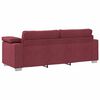 vidaXL Sofa 3 pcs Vindrød Linned-blandet stof