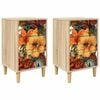 vidaXL Natskab GENNEP 2 stk. Sonoma-eg 36 x 33 x 60 cm Konstrueret tr&aelig;