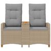 vidaXL Reclining Bench med Bord Beige og lys gr&aring; 126 x 65 x 112 cm