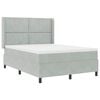vidaXL Box spring seng med LED-lysstrimler Lysegr&aring; 140 x 190 cm Fl&oslash;jl