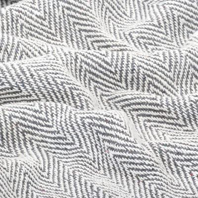 vidaXL plaid 220x250 cm bomuld sildebensmønster grå