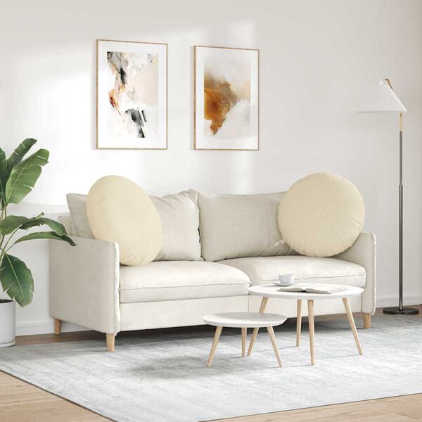 vidaXL S&aelig;depuder 2 pcs Creme &Oslash;60 x 21 cm Stof