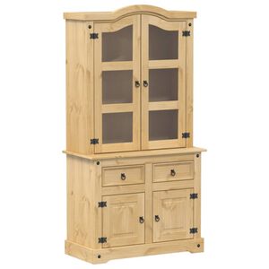 vidaXL glasskab Corona 100x48,5x179 cm massivt fyrretr&aelig;