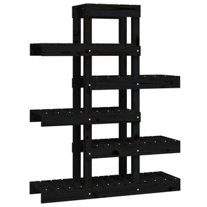 vidaXL plantestativ 85x25x109,5 cm massivt fyrretr&aelig; sort