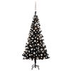 vidaXL kunstigt juletr&aelig; med lys og kugles&aelig;t 150 cm PVC sort