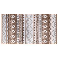 vidaXL udendørs gulvtæppe 80x150 cm vendbart design brun og hvid