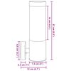 vidaXL Udendørs væglamper 2 pcs Sort 12 x 7.5 x 27 cm Rustfrit stål