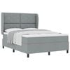 vidaXL Box spring seng med hovedg&aelig;rde Lysegr&aring; 160 x 200 cm Stof
