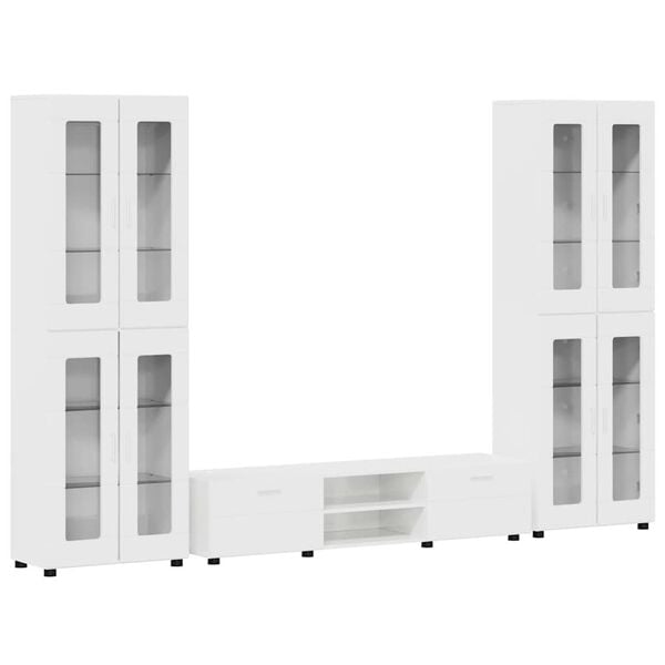 vidaXL TV-m&oslash;bels&aelig;t med skuffe FLORIN H&oslash;j gloss hvid Konstrueret tr&aelig;