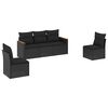 vidaXL sofas&aelig;t til haven 5 dele med hynder polyrattan sort